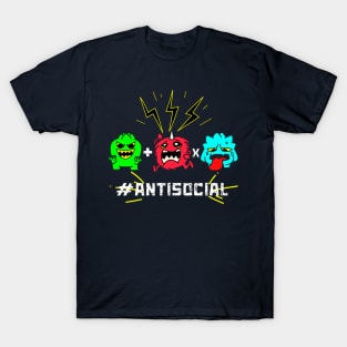 Antisocial. Trio of antisocial Monsters with metaphorical equation equals not socially adaptable. T-Shirt